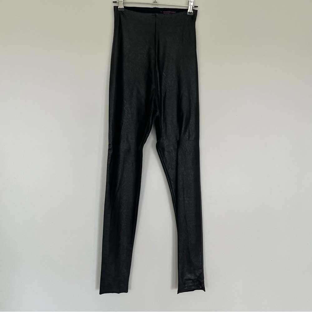 Commando Control Black Faux Leather Leggings